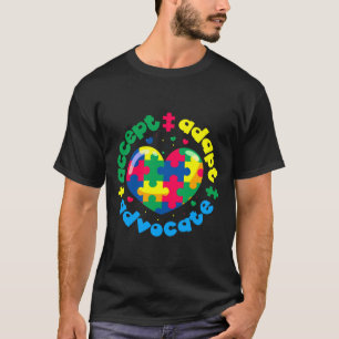 T-shirt Sensibilisation sur l'autisme Accepter Adapt Advoc