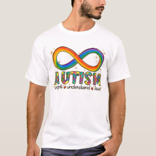 T-shirt Sensibilisation sur l'autisme Accepter, Amour, Com