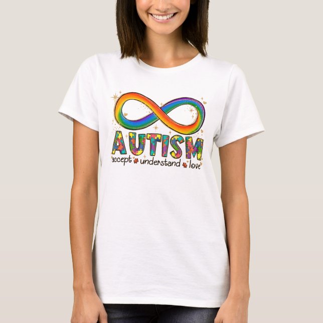 T-shirt Sensibilisation sur l'autisme Accepter, Amour, Com (Devant)