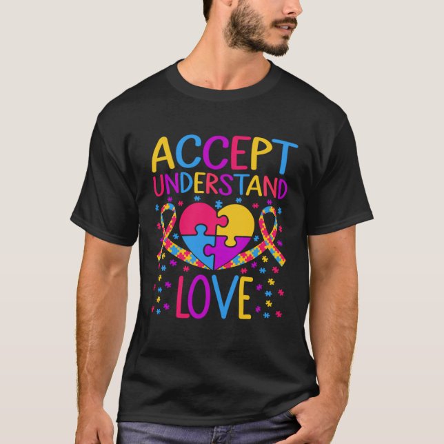 T-shirt Sensibilisation sur l'autisme - Accepter Comprendr (Devant)