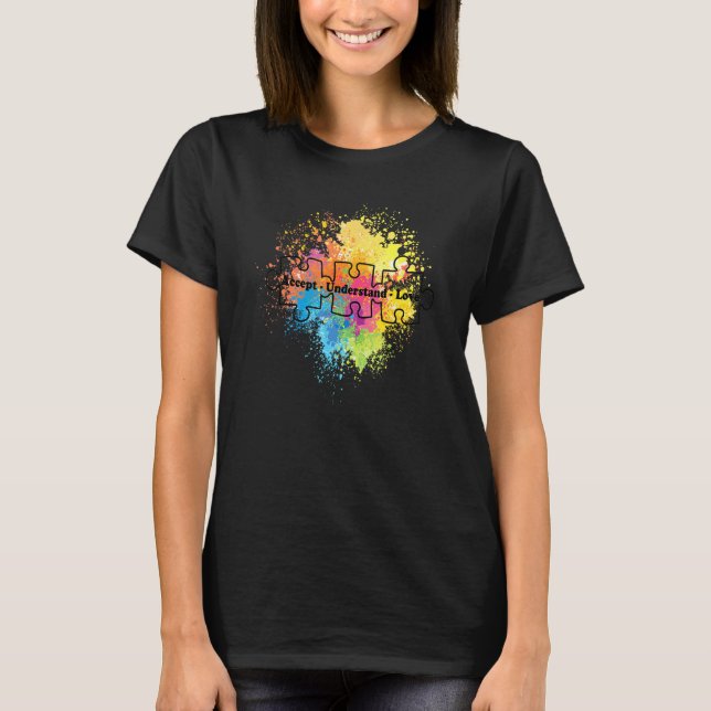 T-shirt Sensibilisation sur l'autisme Accepter Comprendre  (Devant)