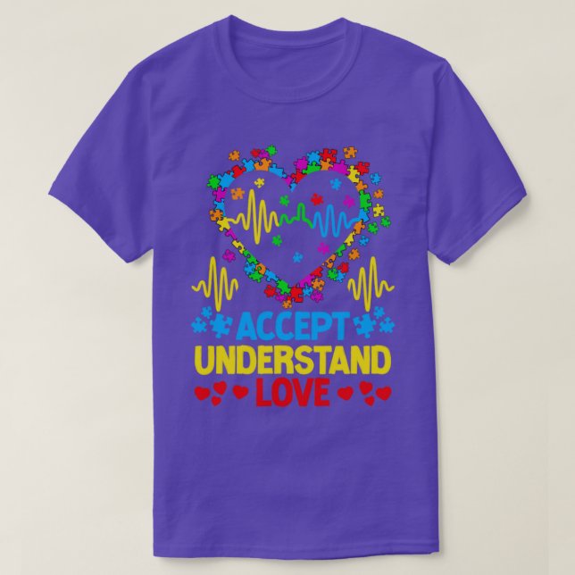 T-shirt Sensibilisation sur l'autisme Accepter Comprendre  (Design devant)