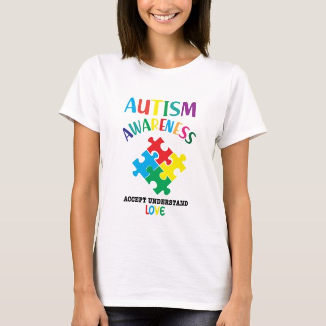 T-shirt Sensibilisation sur l'autisme ACCEPTER COMPRENDRE  (Devant)