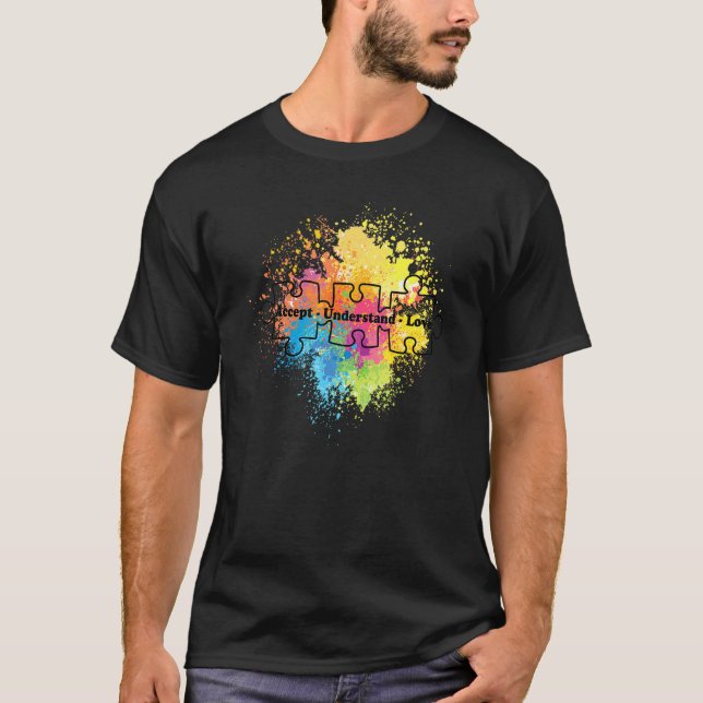 T-shirt Sensibilisation sur l'autisme Accepter Comprendre  (Devant)