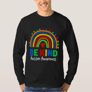 T-shirt Sensibilisation sur l'autisme Arc-en-ciel Jour col