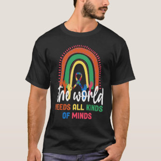 T-shirt Sensibilisation sur l'autisme Arc-En-Ciel Toutes S