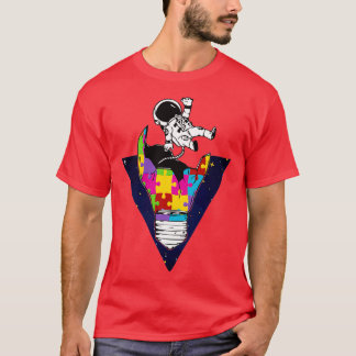 T-shirt Sensibilisation sur l'autisme Astronaut Puzzle Coo