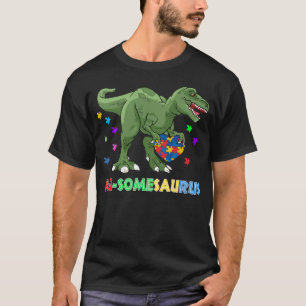 T-shirt sensibilisation sur l'autisme au somesaurus dinosa