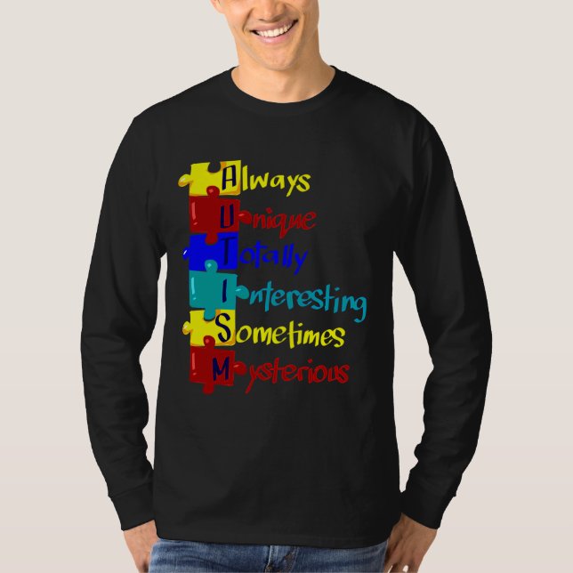 T-shirt Sensibilisation sur l'autisme Autisme Acronyme Puz (Devant)