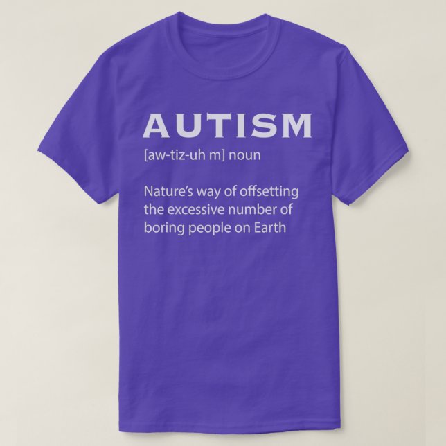 T-shirt Sensibilisation sur l'autisme Autisme Définition S (Design devant)