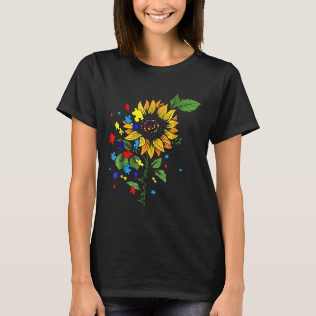 T-shirt Sensibilisation sur l'autisme Autisme tournesol Vi (Devant)