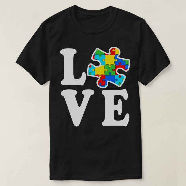 T-shirt Sensibilisation sur l'autisme autiste de puzzle (Design devant)