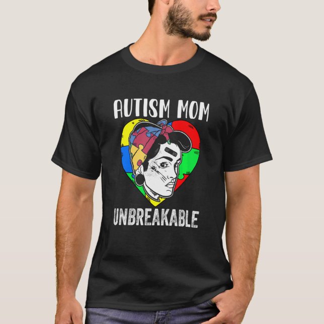 T-shirt Sensibilisation sur l'autisme Autiste Soutien Mama (Devant)