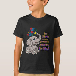 T-shirt Sensibilisation sur l'autisme Be Genre Elephant Pu