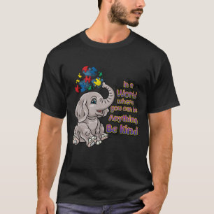 T-shirt Sensibilisation sur l'autisme Be Kind Elephant Puz