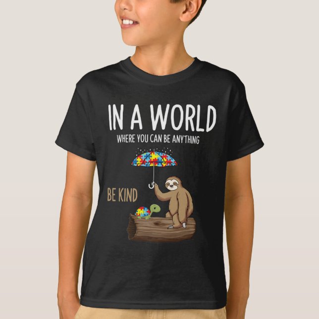 T-shirt Sensibilisation sur l'autisme Be Kind Enseignant d (Devant)