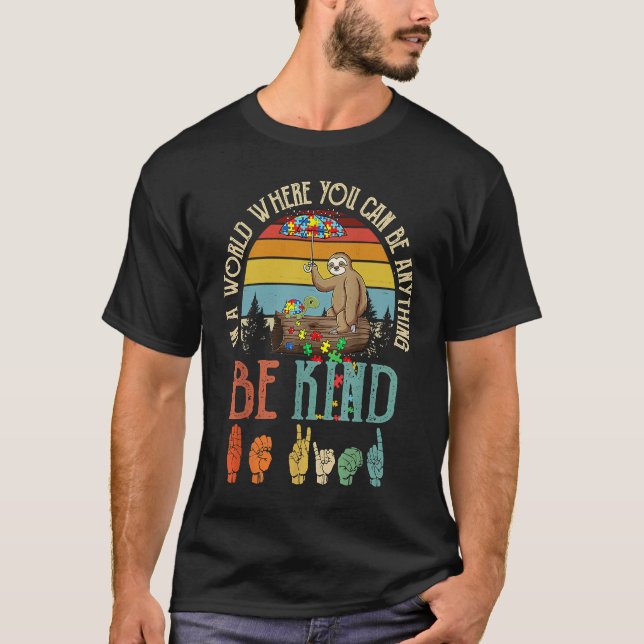 T-shirt Sensibilisation sur l'autisme Be Kind Enseignant d (Devant)