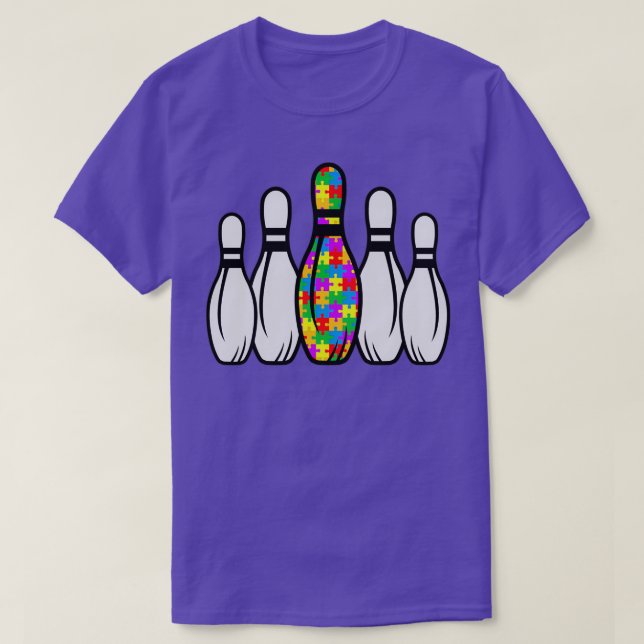 T-shirt Sensibilisation sur l'autisme Bowling Sport Puzzle (Design devant)