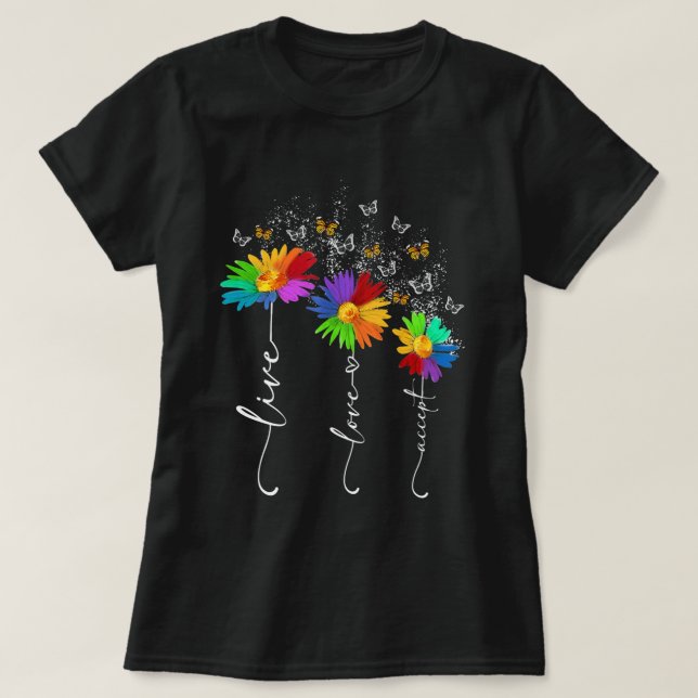 T-shirt Sensibilisation sur l'autisme Chemise Live Amour A (Design devant)