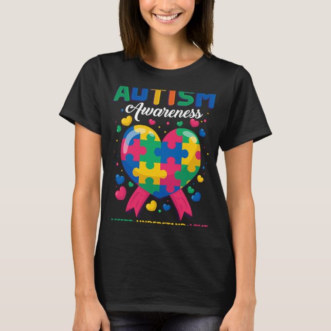 T-shirt Sensibilisation sur l'autisme Citation comprendre  (Devant)