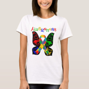 T-shirt Sensibilisation sur l'autisme colorée de papillon