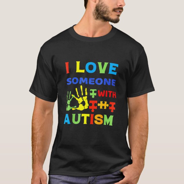 T-shirt Sensibilisation sur l'autisme Comme Tronaut Ajoute (Devant)