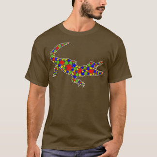 T-shirt Sensibilisation sur l'autisme Cute Alligator Puzzl