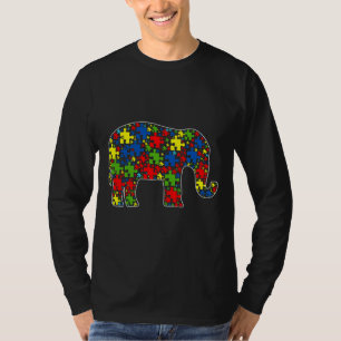 T-shirt Sensibilisation sur l'autisme Cute Elephant Puzzle