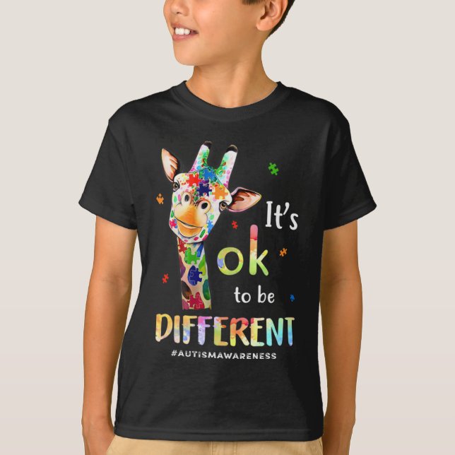 T-shirt Sensibilisation sur l'autisme Cute Giraffe Animal  (Devant)