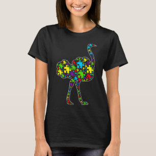 T-shirt Sensibilisation sur l'autisme Cute Ostrich Puzzle