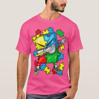 T-shirt Sensibilisation sur l'autisme Dabbing Puzzle Pièce