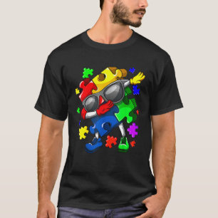 T-shirt Sensibilisation sur l'autisme Dabbing Puzzle Pièce