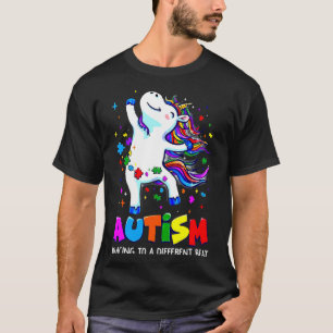 T-shirt Sensibilisation sur l'autisme Dabbing Unicorn Puzz