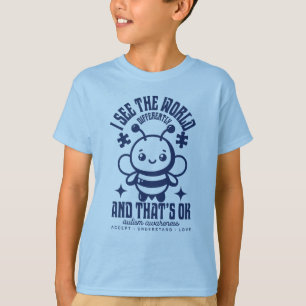 T-shirt Sensibilisation sur l'autisme d'abeilles mignonne