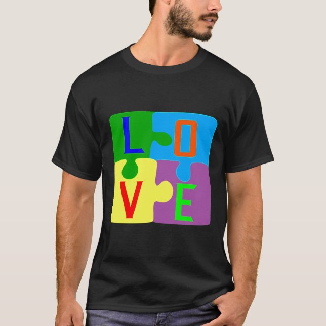 T-shirt Sensibilisation sur l'autisme d'amour (Devant)
