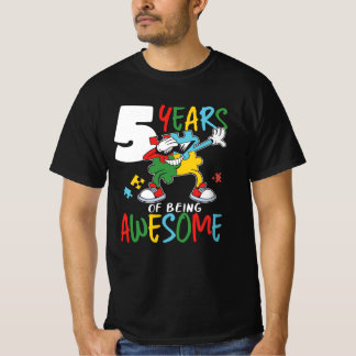 T-shirt Sensibilisation sur l'autisme D'Anniversaire De 5 