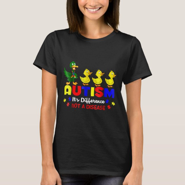 T-shirt Sensibilisation sur l'autisme De Canard C'Est Diff (Devant)