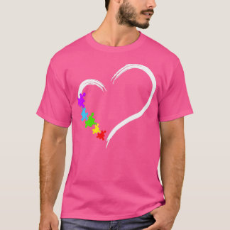 T-shirt Sensibilisation sur l'autisme de coeur Puzzle d'am
