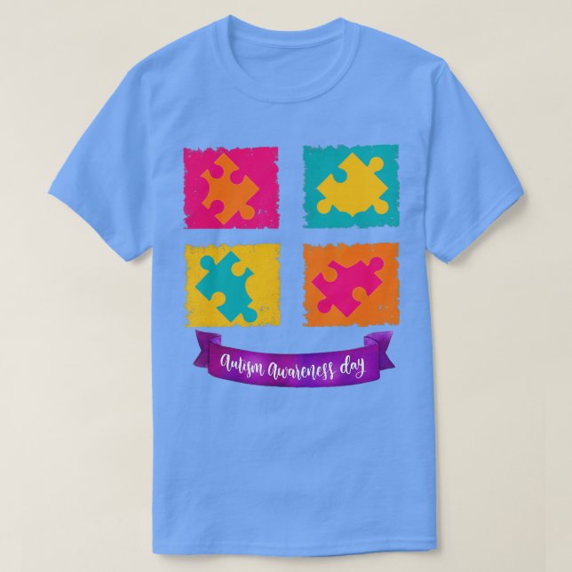T-shirt Sensibilisation sur l'autisme de la Journée mondia (Design devant)