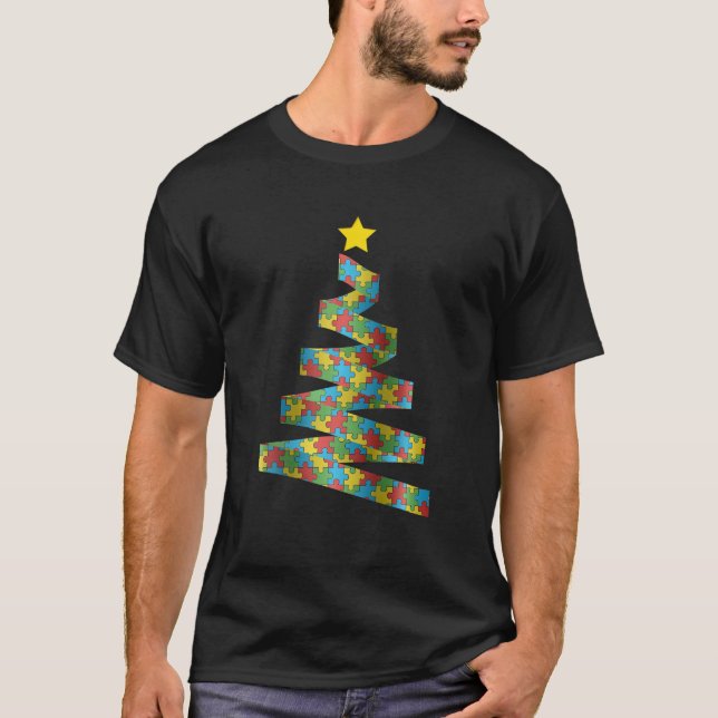 T-shirt Sensibilisation sur l'autisme de Noël Autisme de N (Devant)
