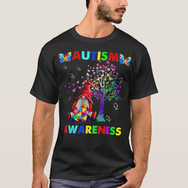 T-shirt Sensibilisation sur l'autisme de ruban Gnomes de s (Devant)