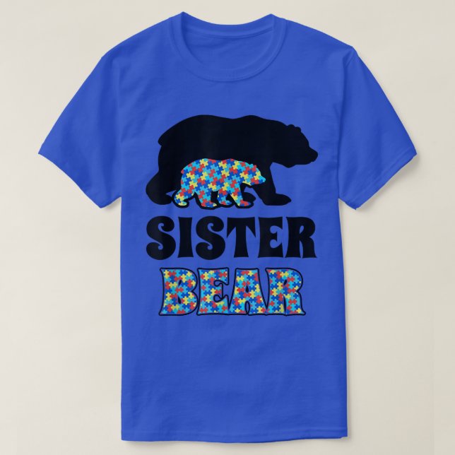 T-shirt Sensibilisation sur l'autisme de soeur Bear (Design devant)