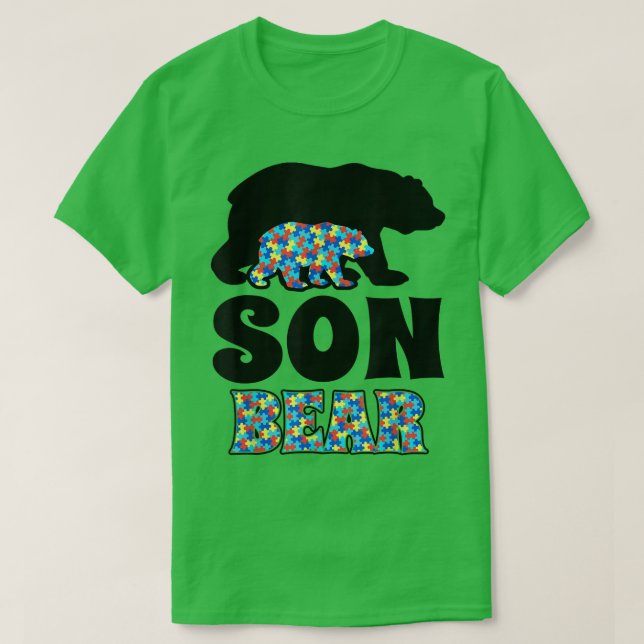 T-shirt Sensibilisation sur l'autisme de son ours (Design devant)