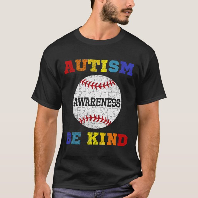 T-shirt Sensibilisation sur l'autisme de support de baseba (Devant)