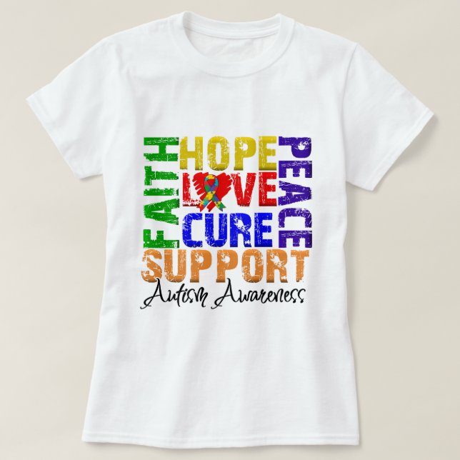 T-shirt Sensibilisation sur l'autisme de traitement (Design devant)