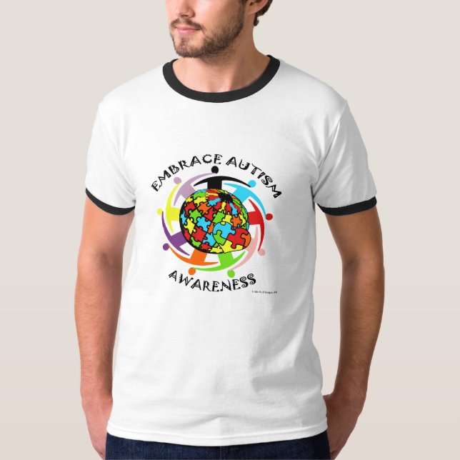 T-shirt Sensibilisation sur l'autisme d'étreinte (Devant)