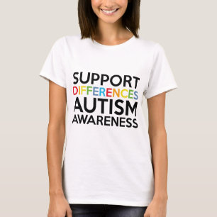 T-shirt Sensibilisation sur l'autisme Différences de suppo