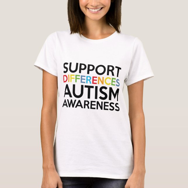 T-shirt Sensibilisation sur l'autisme Différences de suppo (Devant)
