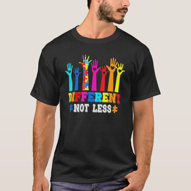 T-shirt Sensibilisation sur l'autisme Différent Pas Moins  (Devant)