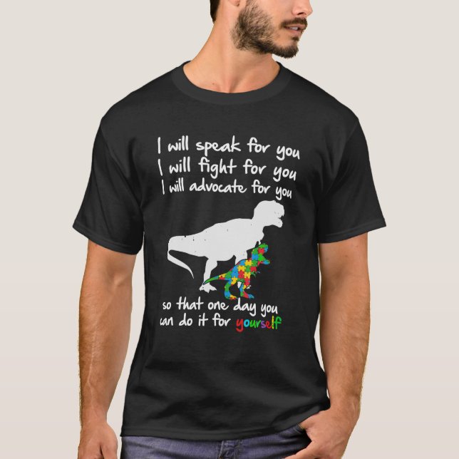 T-shirt Sensibilisation sur l'autisme Dinosaur Maman Ensei (Devant)